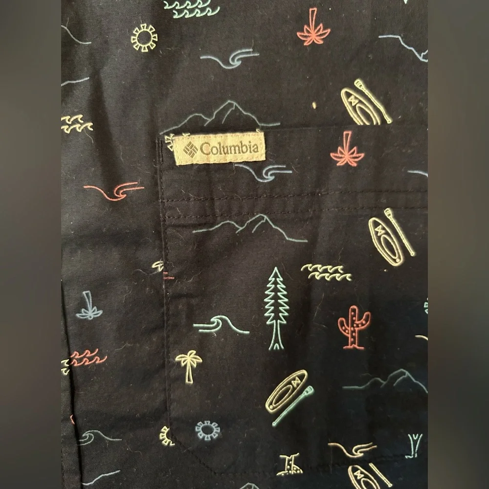 Navy Columbia Short Sleeve‎ Button-Up Shirt medium. NWT - Picture 4 of 5